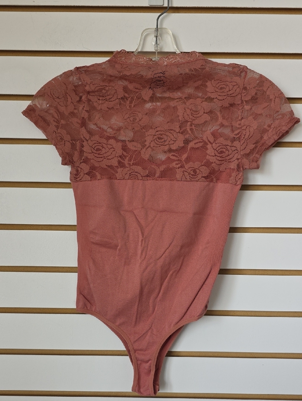 Lace Dusty Rose Bodysuit - Picture 2 of 4